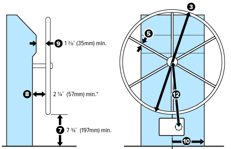 Drawing showing bulkhead measurements