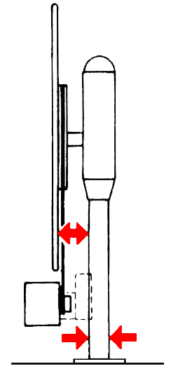 Drawing showing distance between Wheel and drive pulley centers
